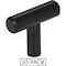 Elements 30-Pack of the 1-9/16" Overall Length Matte Black Naples Cabinet "T" Knob 40MB-30 - alternate 1